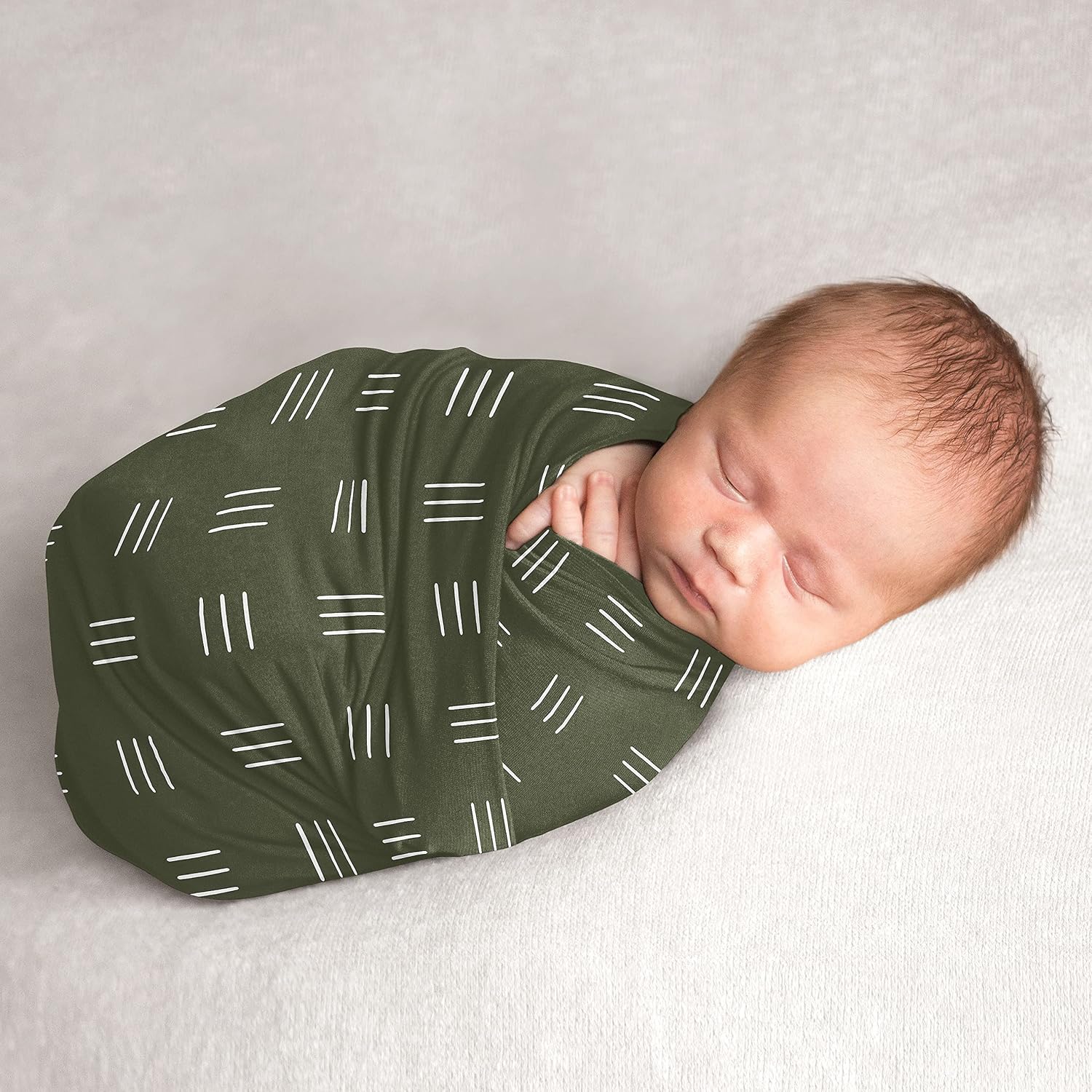 Sweet Jojo Designs Hunter Green Boho Mudcloth Boy or Girl Swaddle Blanket Jersey