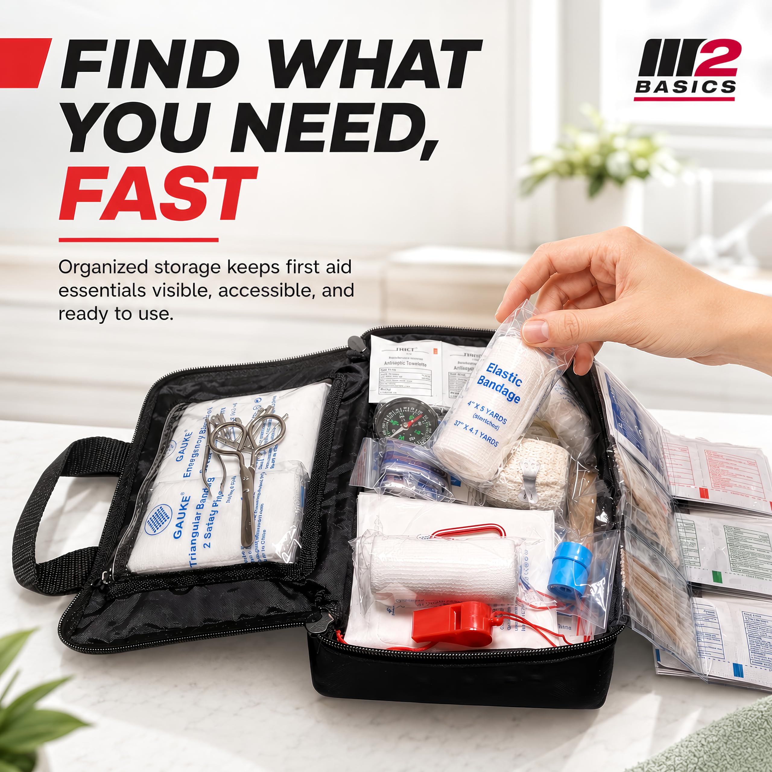 M2 BASICS 300 Piece First Aid Kit (40 Unique Items) for Home & Business — Amazon image 6
