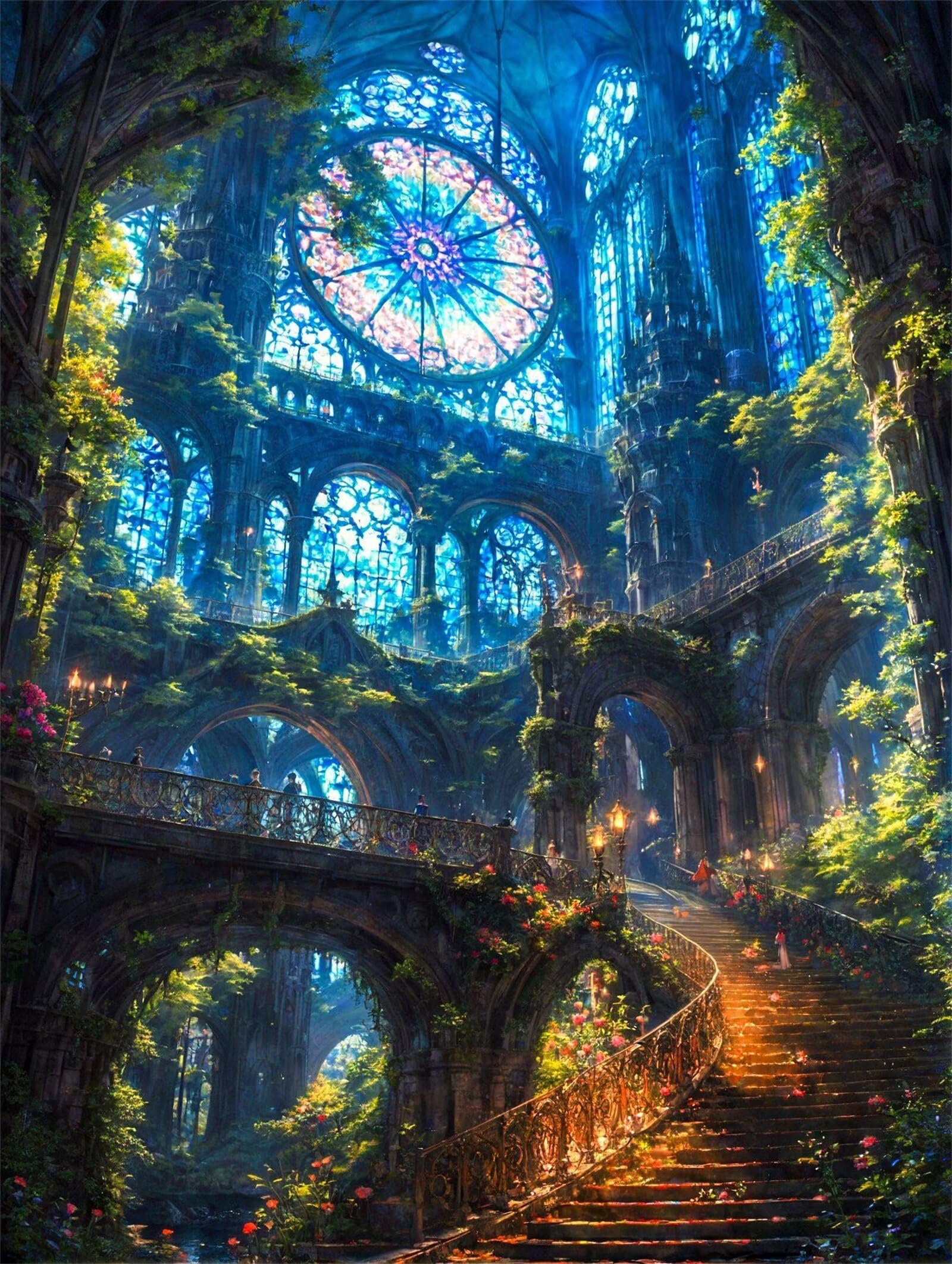 Puzzle 2000 Pièces pour Adultes Château Fantastique 100 x 70 cm Puzzles Classiques Jeux éducatif Défi Jouets Puzzle Difficile et Stimulant - Parfait pour Les Amateurs de Puzzles2000