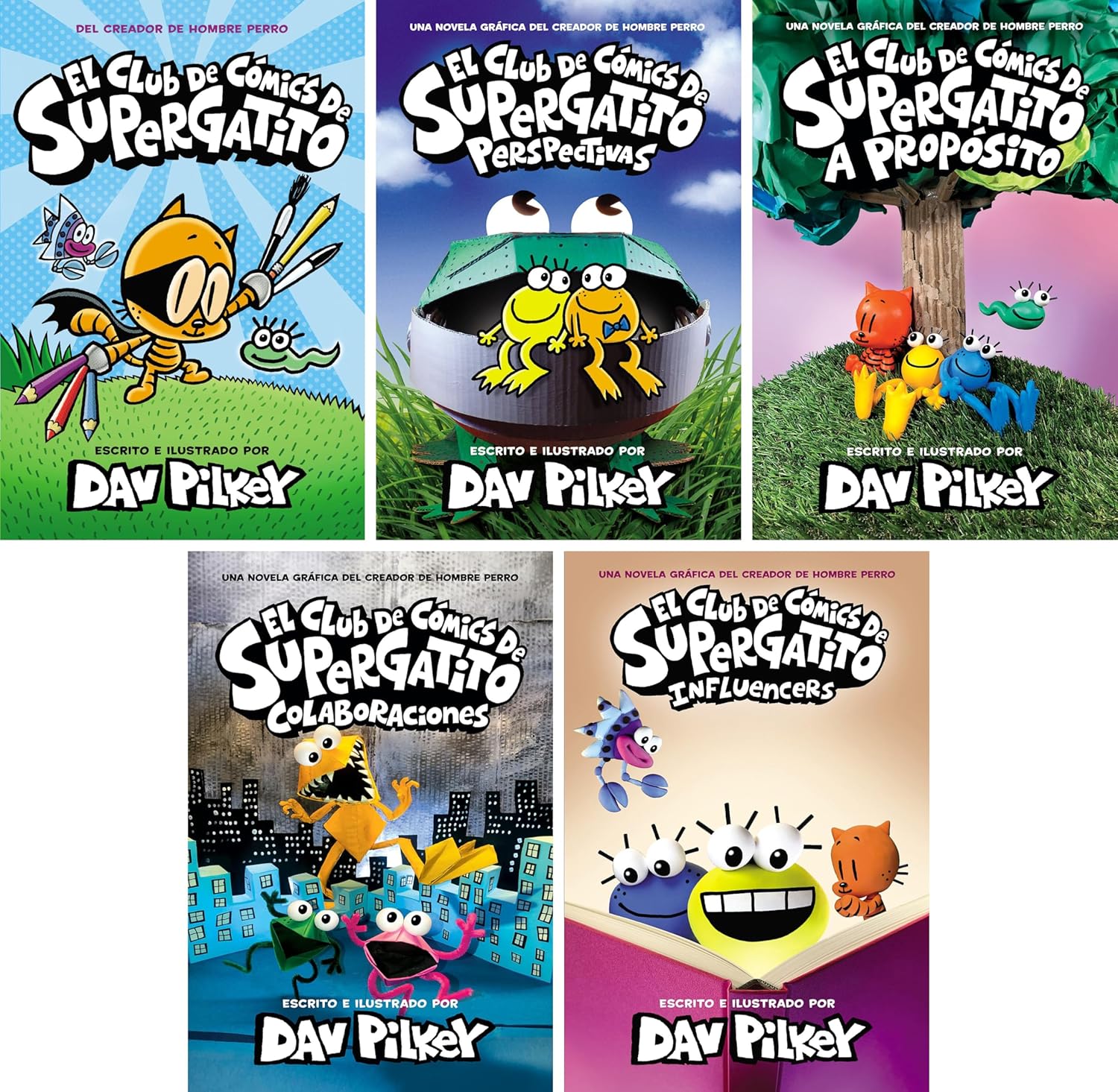 El Club de Comics de Supergatito colección (5 libros) en español | (Cat Kid Comic Club Spanish Series Set, 5 books)      Hardcover – April 1, 2025