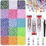 18000Pcs Resin Jelly Rhinestones for Bedazzling, Multicolor 3mm Flatback Rainbow Gems, Bedazzler Kit with 3Pcs 10ml B7000 Jewelry Glue for Crafts Crafting Book Shoes Nail Art