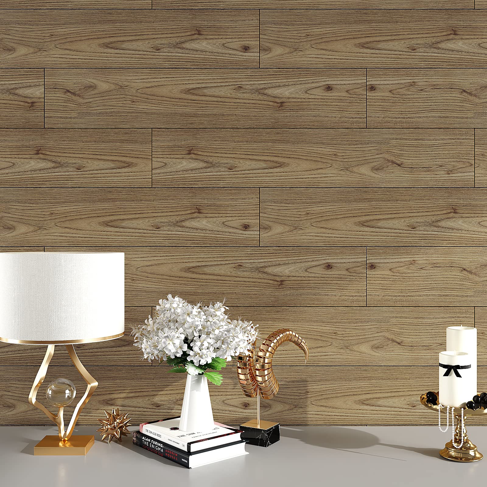 VEELIKE Pavimento PVC Adesivo Effetto Legno Marrone Vintage Piastrelle Adesive Pavimento Bagno Impermeabile Mattonelle Adesive Cucina Pavimento in PVC Effetto Legno Pavimento Garage 90cmx15cm 36 Pezzi