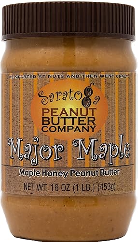 Miniatura 3 de Saratoga Peanut Butter Company 2 tarros de arce mayor, mantequilla de maní y miel de arce. Tarro de 16 onzas. Bajo en azúcar, sin OMG, sin gluten,