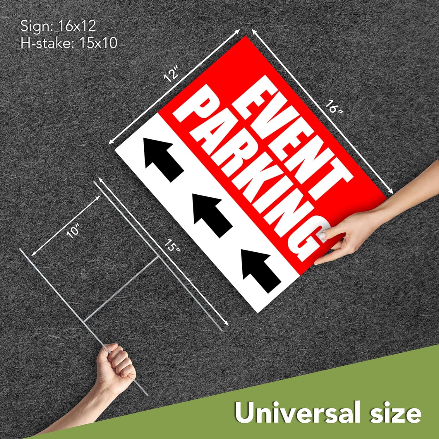6 PC Event Parking Signs with Arrows - 16x12 Coroplast - Reserved Parking Sign