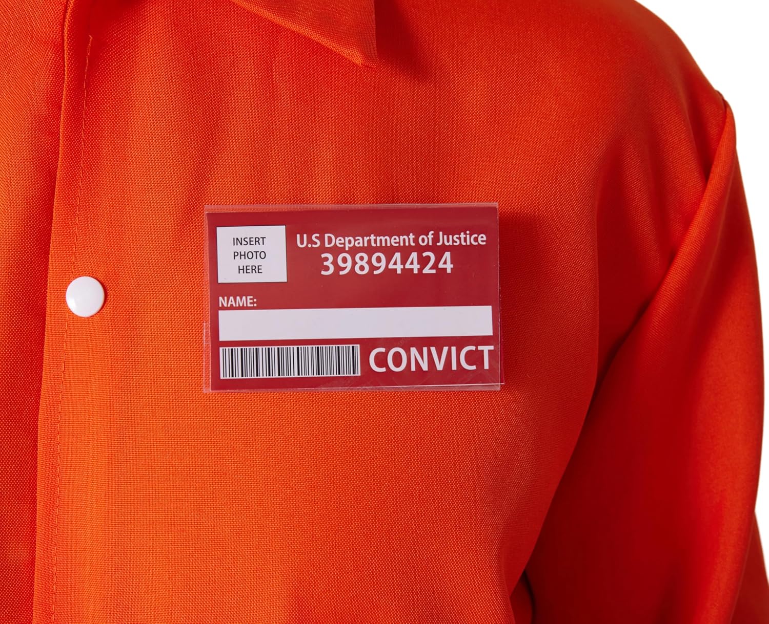 Maxim Party Supplies Prison Jumpsuit Costume Inmate Outfit, 3 Piece Convict Jail Uniform, Criminal Orange Prisoner Suit - Image 9