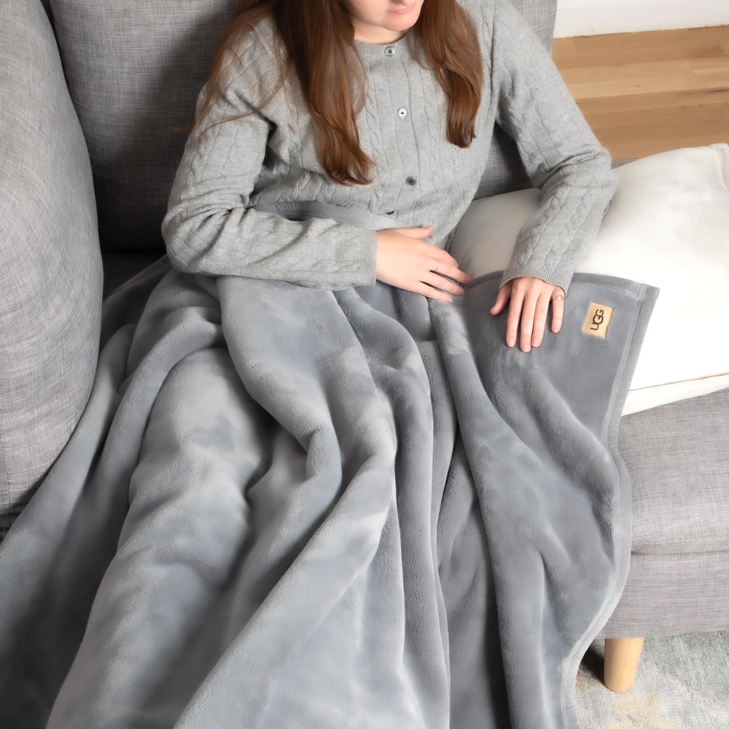 ugg big sur oversized throw blanket in seal grey