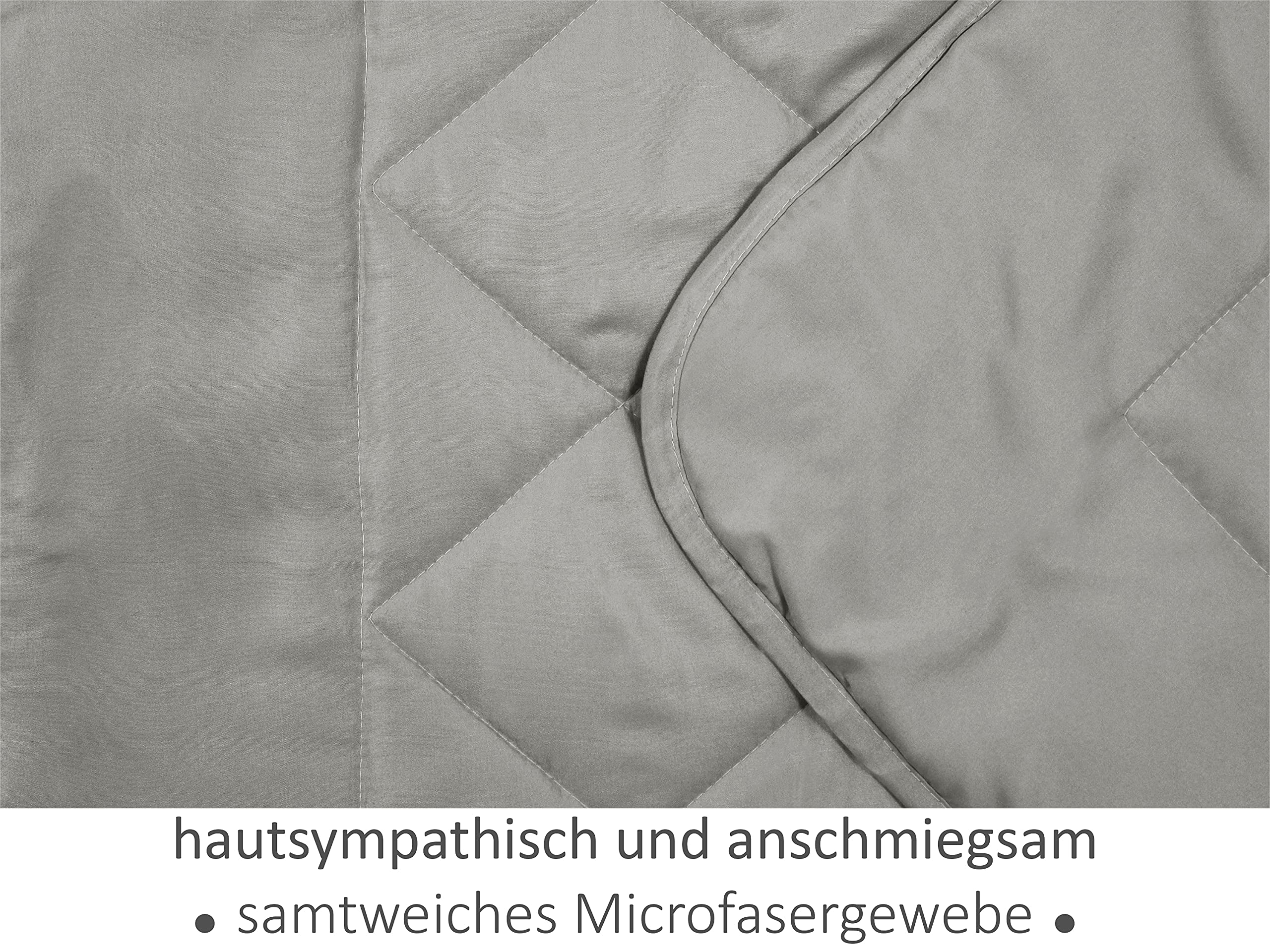 npluseins Estate coperta – coperta da picnic – leichtbettd angolo – in 2 dimensioni e in 7 colori moderni, Grau, ca. 135 x 200 cm