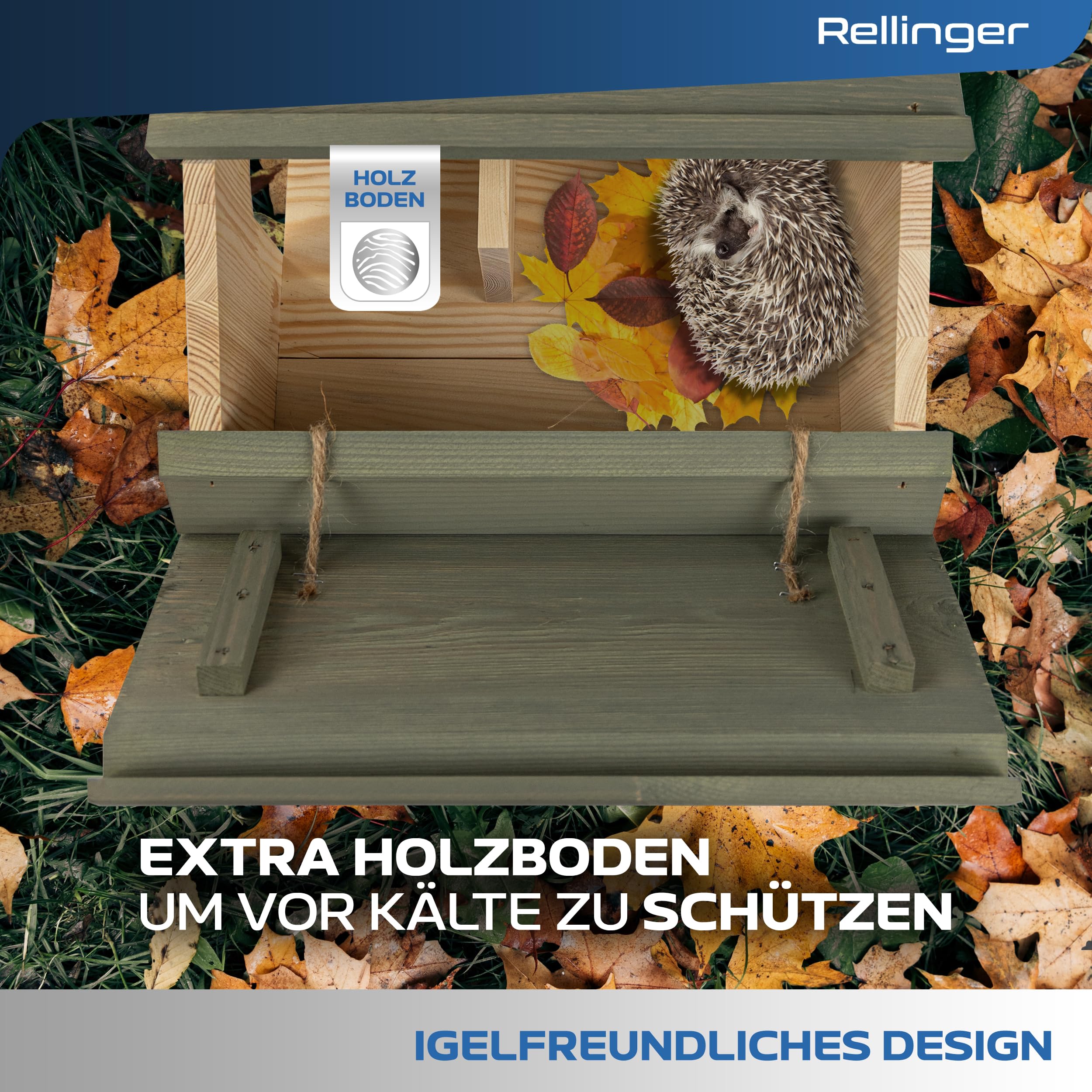Igelhaus Winterfest mit Boden [SCHÜTZT VOR FRESSFEINDEN] - inkl. Labyrintheingang - Premium Igelfutterhaus mit Labyrinth Eingang - Hochwertige Igelhäuser Igel Haus - Igel Schlafhaus