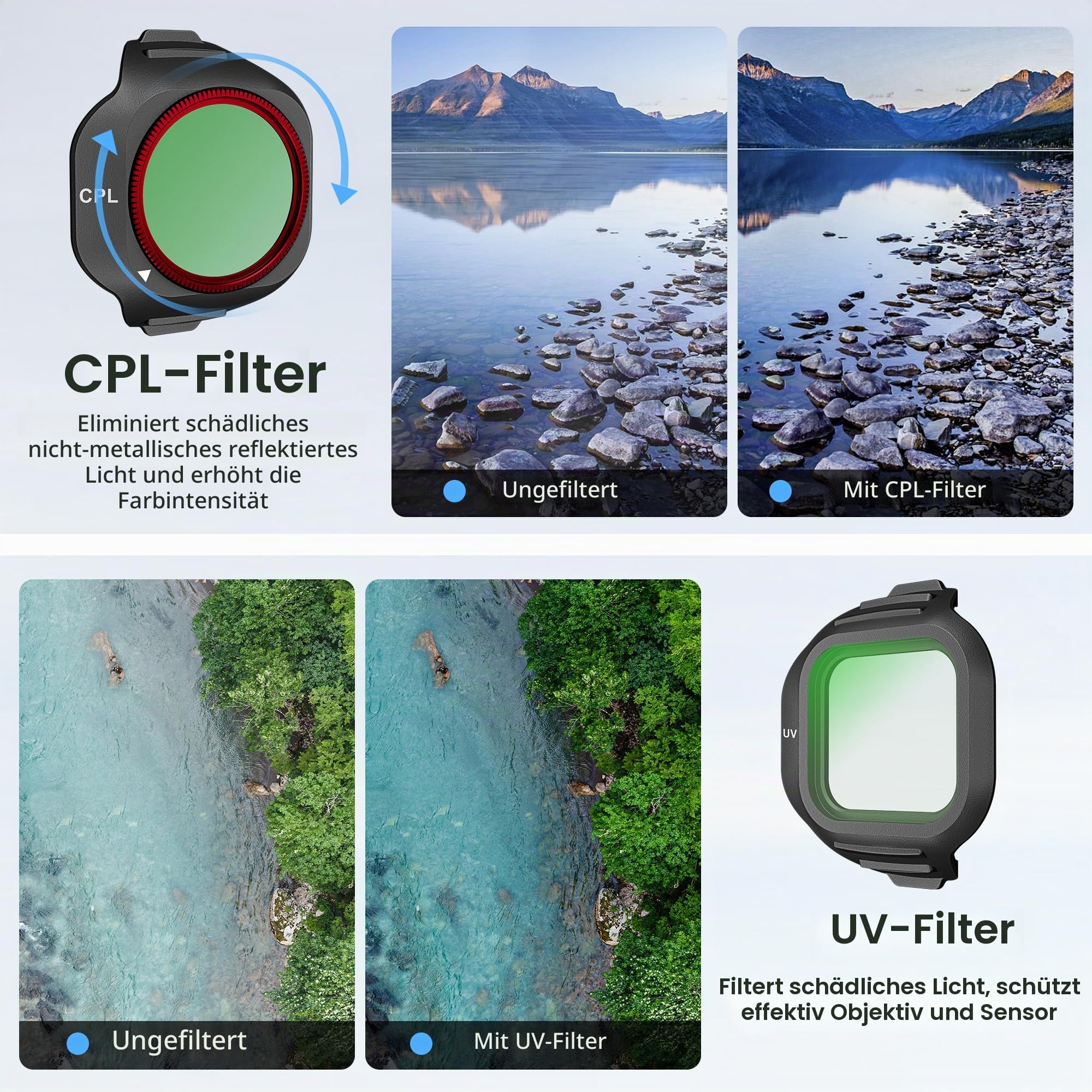 STARTRC Filter Set für DJI Mini 5 Pro Zubehör, 6 Pack Filter Black Diffusion Mist Filter/LPR/UV/ND16/64/CPL Mini 5 Pro Drohnen Objektivfilter, mehrfach beschichtetes optisches HD Glass