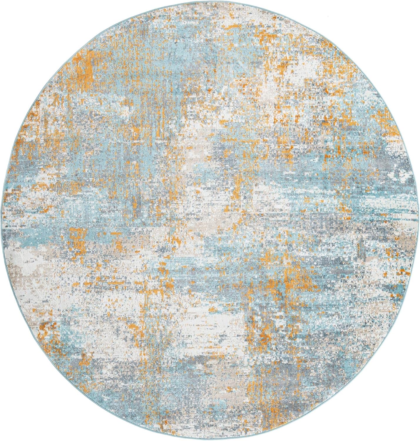 Rugs.com Paragon Collection Rug – 8' x 10' Aqua Medium-Pile Rug Perfect for Living Rooms, Large Dining Rooms, Open Floorplans