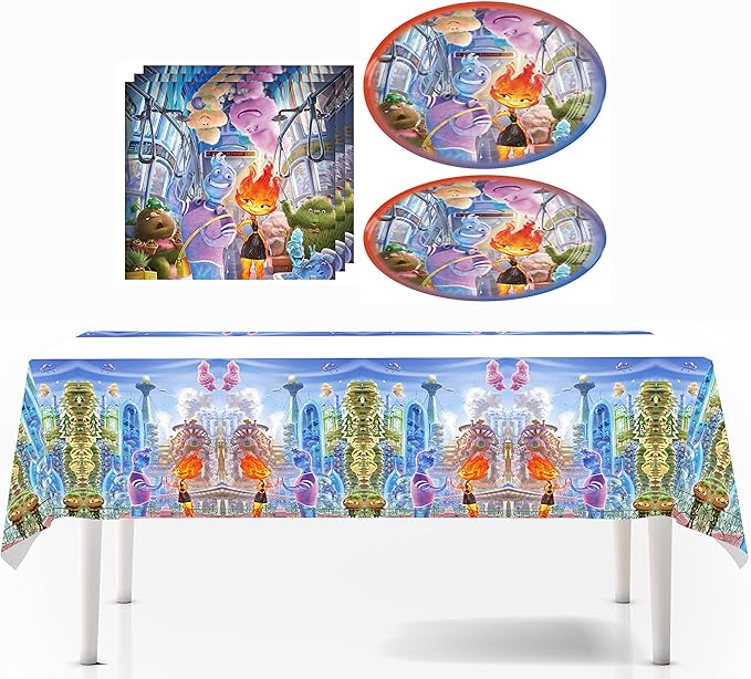 NINIMBLE 41pcs Elemental Party Supplies 20 Plates + 20