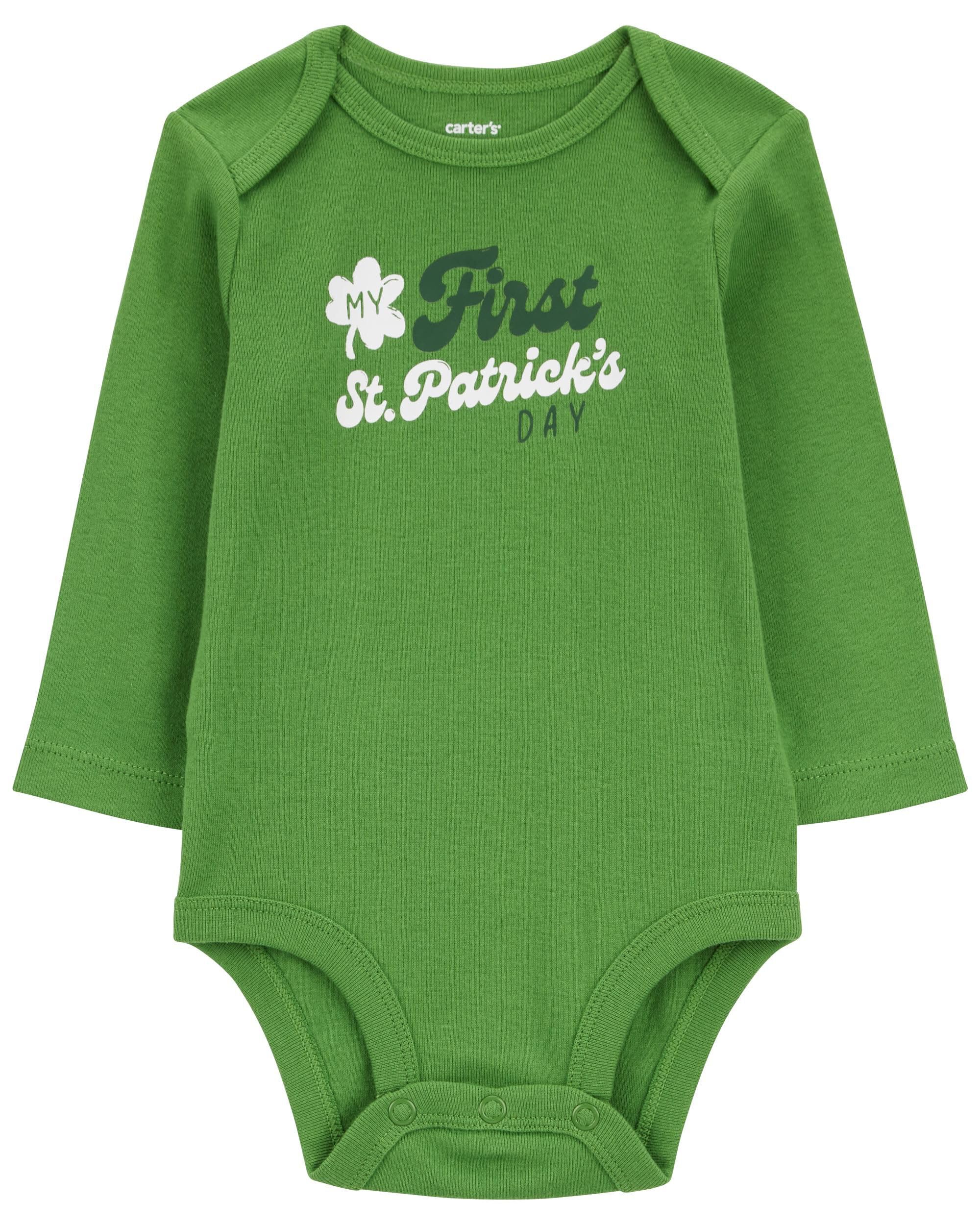 Carter's baby-boys Bodysuits 119g163 (Green First, 18 Months)