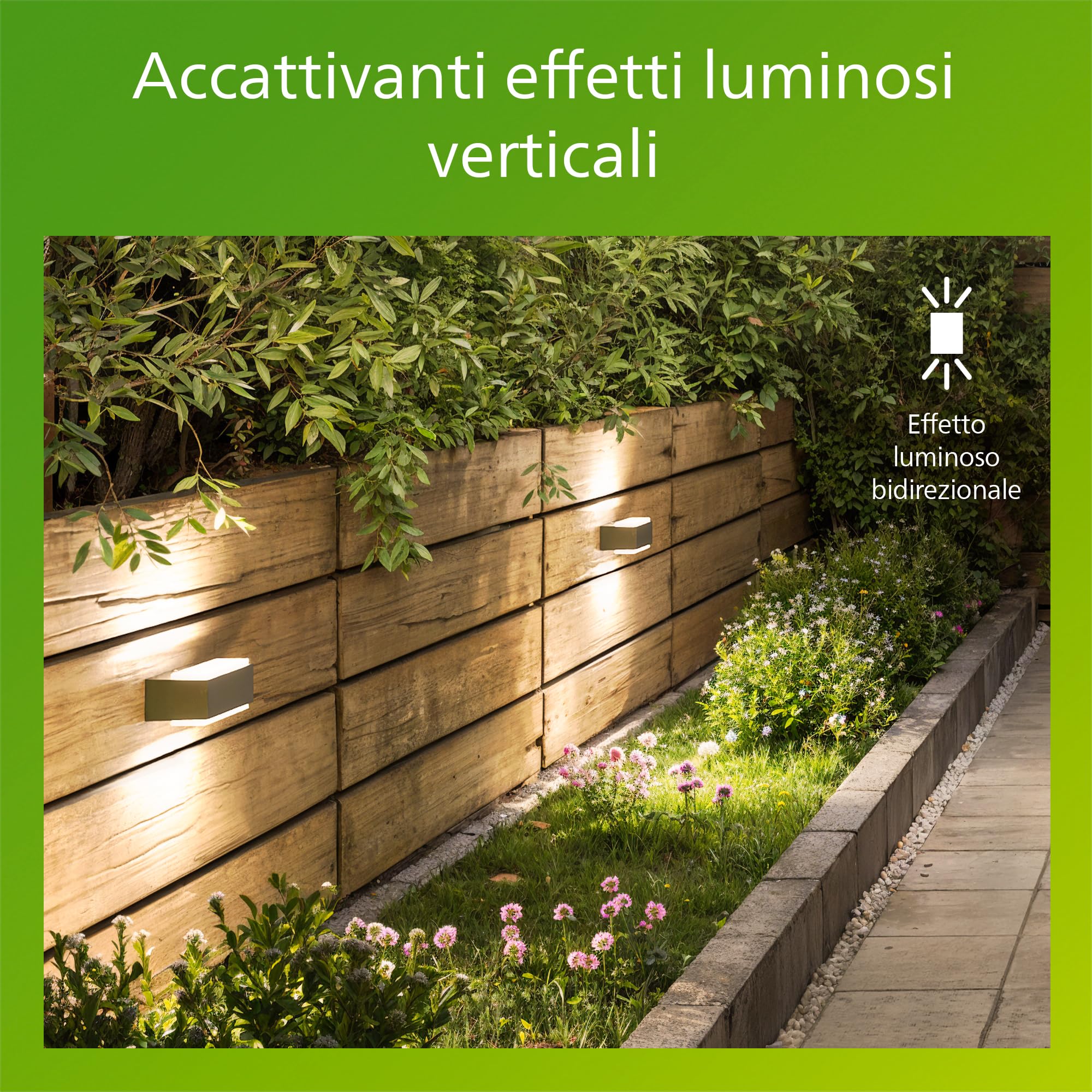 Philips Stratosphere Applique LED, Lampada da Esterno, 9 W, 1.000 lm, Luce Bianca Calda 2.700 K, Resistente a Intemperie IP44, Luce Verticale, LED Integrato, Alluminio, Antracite, Confezione da 2