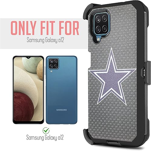 Miniatura 2 de Funda resistente para Samsung Galaxy A12, con protector de pantalla integrado con soporte integrado + clip giratorio para cinturón, para Galaxy A12