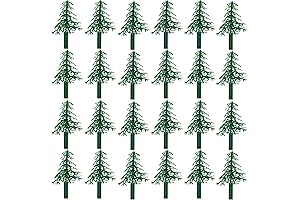 Sparkling Evergreen Trees for Camping-Themed Cupcake Decoration (24-Pack)