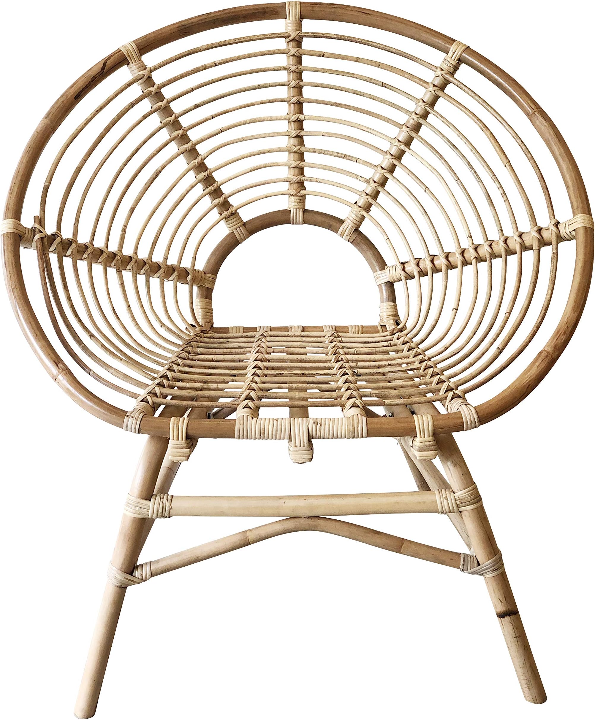 Rattan Chair, Vintage, Modern, Round, Handmade, Natural, Lounge, Occasional, Accent Chair