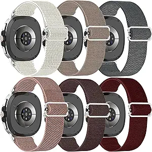 6 Pack Stretchy Braided Bands Compatible With Samsung Galaxy Watch 8 40mm 44mm/Galaxy Watch 8 Classic 46mm,Elastic Nylon Sports Strap,For Both Men And Women