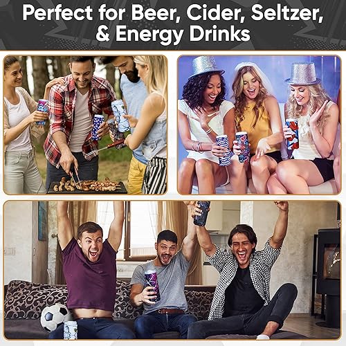 Miniatura 7 de Baxendale - Fundas altas para latas delgadas y latas de cerveza altas, juego de 6 fundas térmicas delgadas de 12 onzas para mantener las bebidas