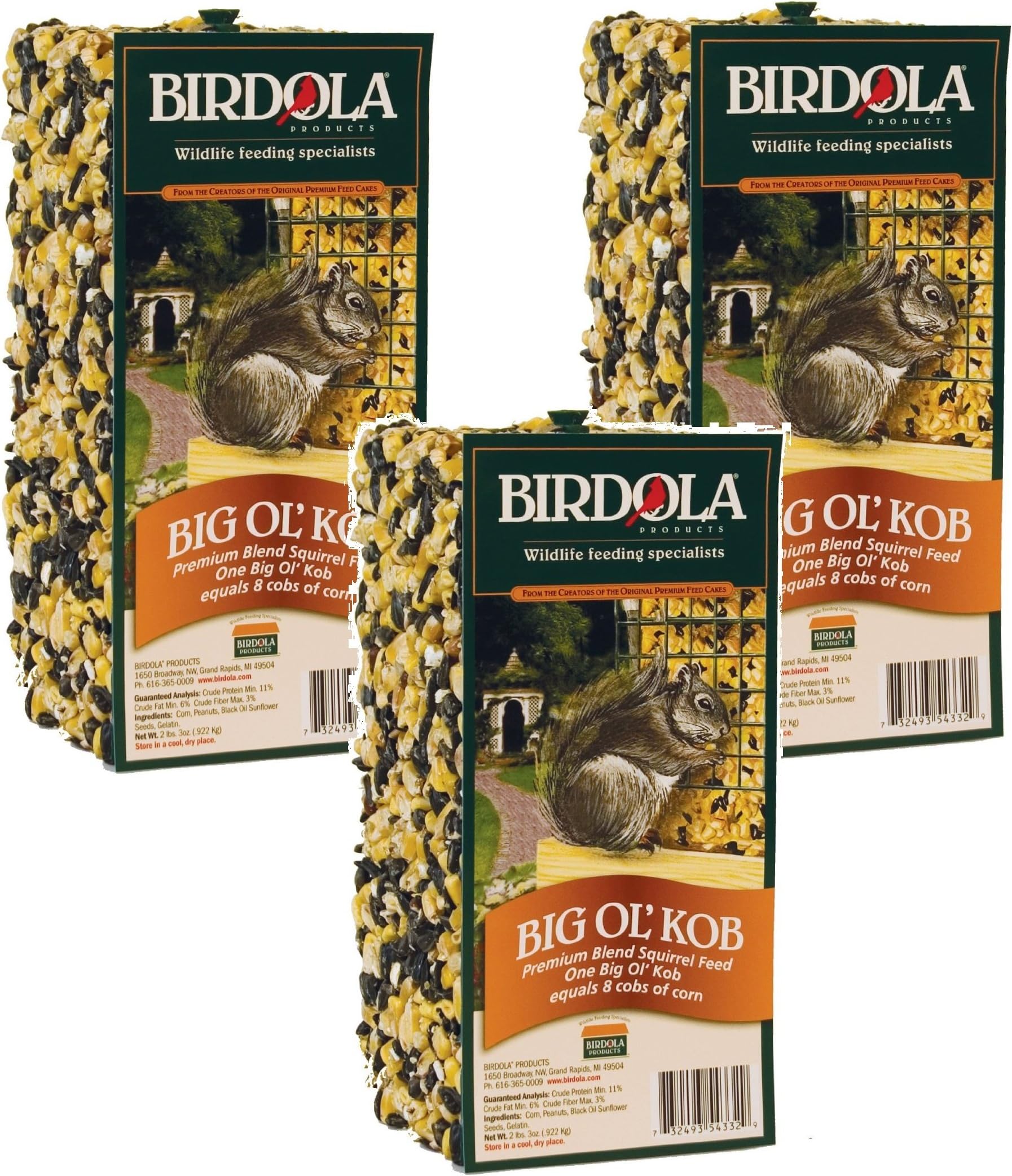 (3 Pack) Big Ol KOB Squirrel Food, 2 Pounds Each