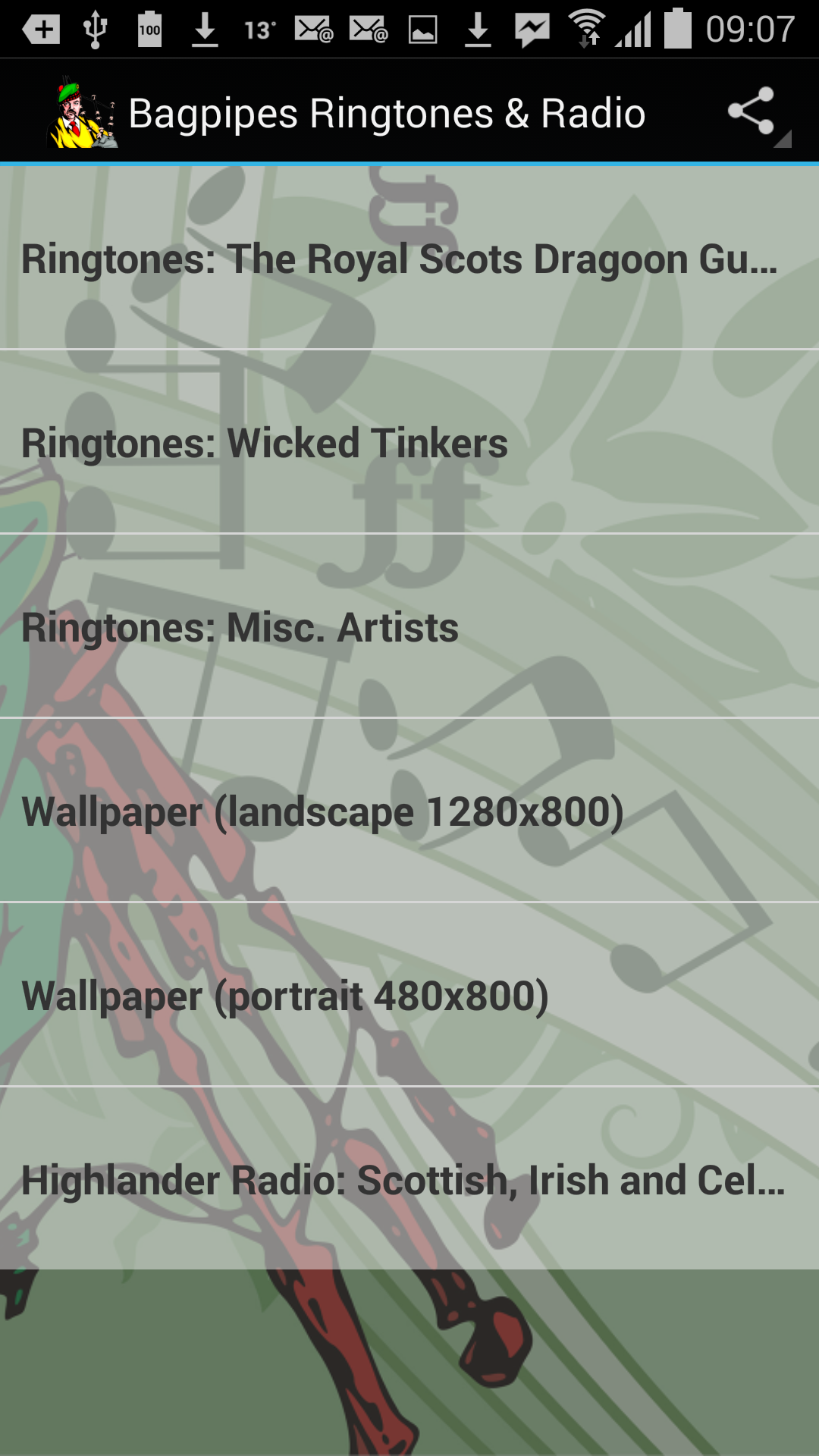 Bagpipes Ringtones & Radio App on Amazon Appstore