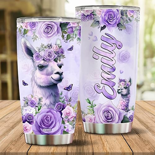 Miniatura 2 de Vaso de llama personalizado, regalos para niñas, tazas personalizadas, regalo de Navidad, cumpleaños, San Valentín, botella de agua personalizada de