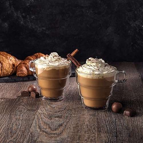 Miniatura 5 de JoyJolt Pila - Tazas de café aisladas de doble pared, 16 onzas, tazas de café aisladas de doble pared con asa, apilables, diseño moderno y elegante,