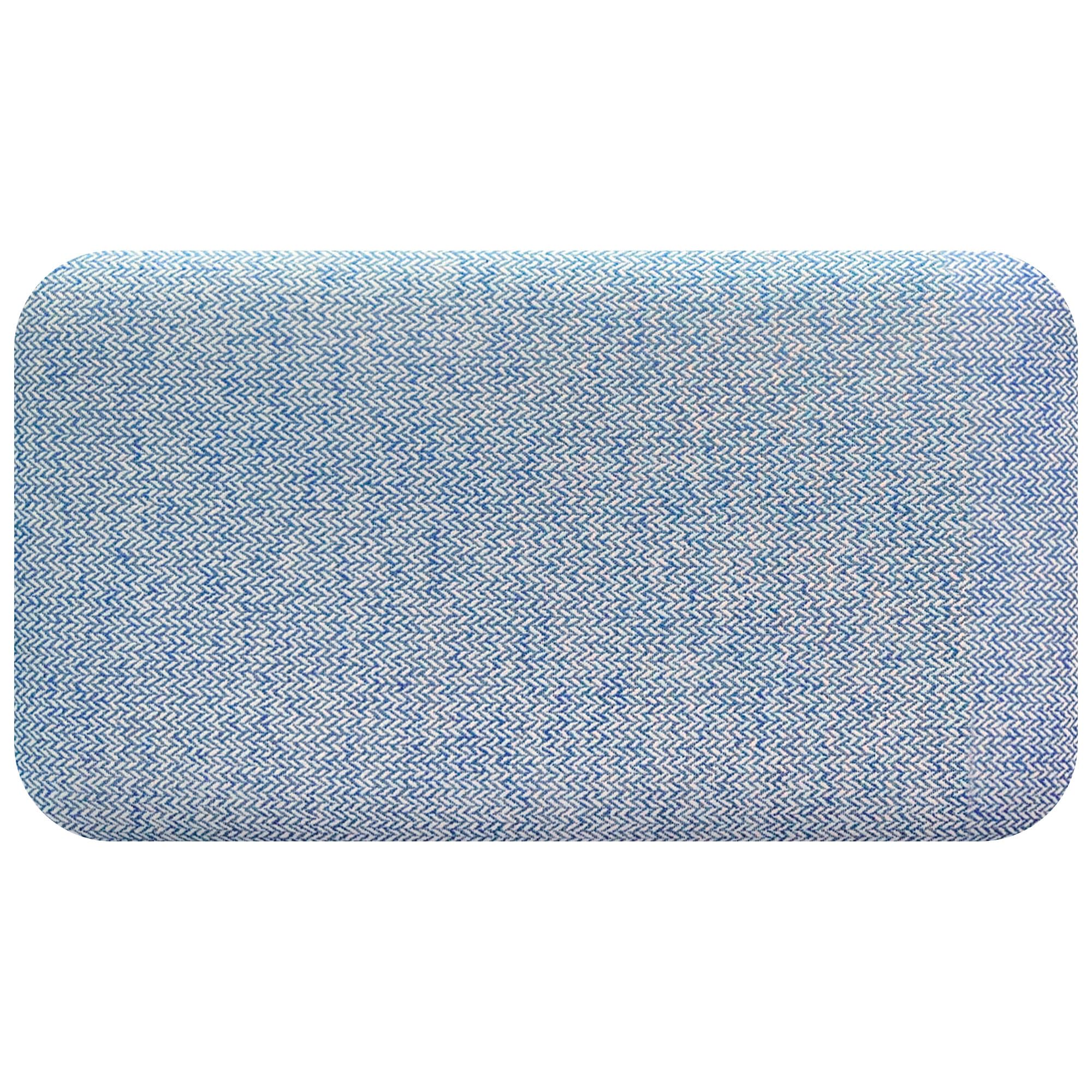 DHOME Testiera Imbottita Liscia Arrotondata Luxury Edition per Parete Acustica Testiere Fonoassorbenti Testata Letto Camera da Letto (Espigas Azul, 90cm)