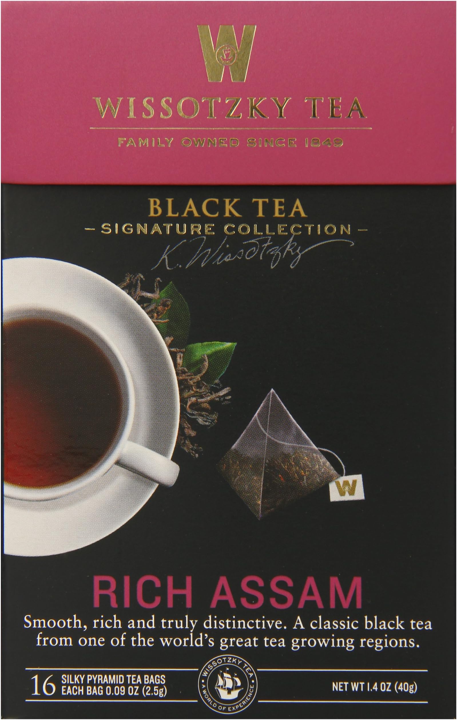 Wissotzky The Signature Collection Tea, Rich Assam, 16Count (Pack of 6)
