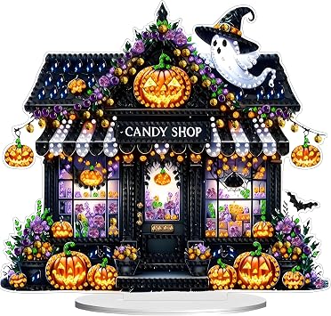 JJFox Halloween Diamond Painting Kit for Adults,Acrylic Tabletop Ornament