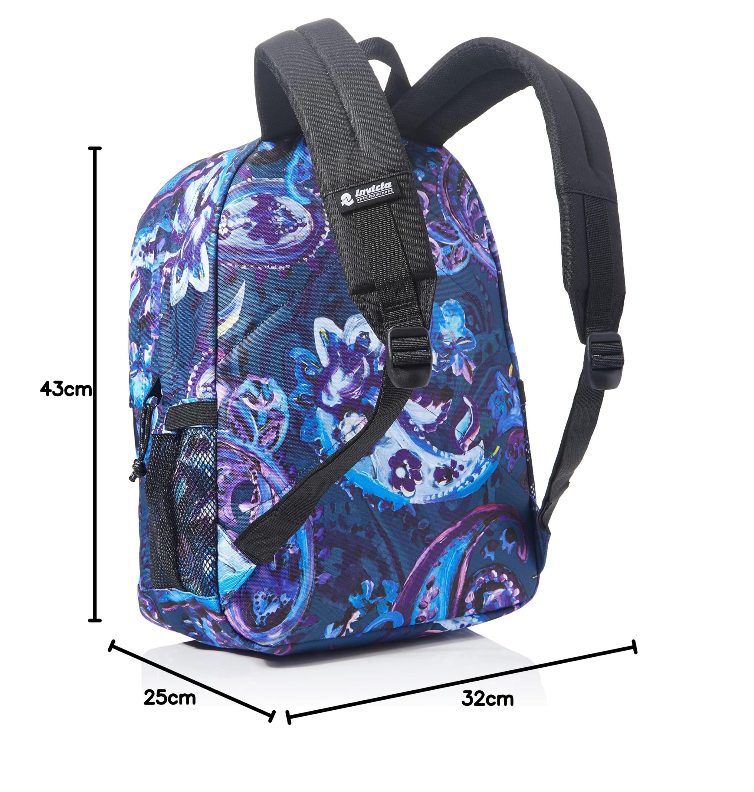 Invicta Jelek Zaino Scuola Media Ragazza, Scuola Elementare, Scomparto PC, Tasca Borraccia, viola blu
