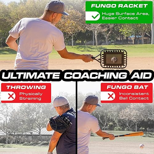 Miniatura 2 de GoSports Fungo - Raqueta de béisbol para pelotas de mosca, tierra y unidades de línea, equipo de entrenamiento de béisbol y softbol para