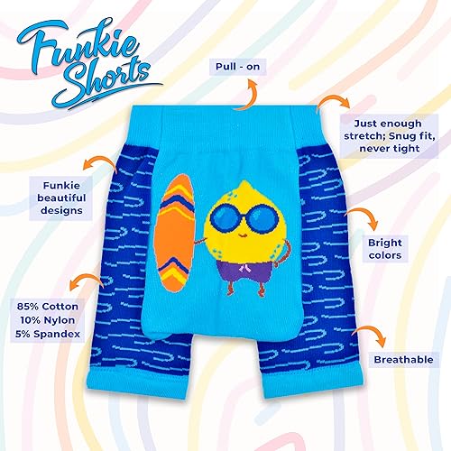 Boogie Toes Funkie Mallas para bebés y niñas, pantalones cortos de playa para pañales, leggings de algodón elástico (6-18 meses)