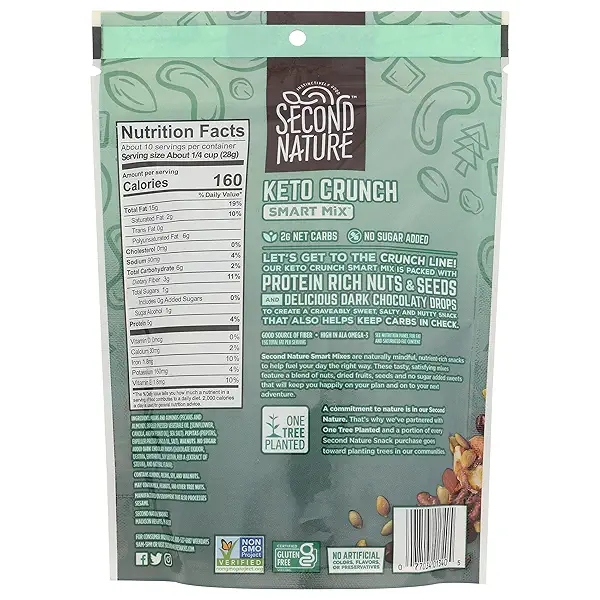 Second Nature Keto Crunch Smart Snack Mix, 10 oz Resealable Pouch, Pack of 1 – Certified Gluten-Free Snack 2