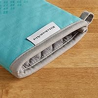 Vista 4 de KitchenAid Asteroid - Juego de 2 manoplas de horno, color aguamarina, 7 x 12.5 pulgadas