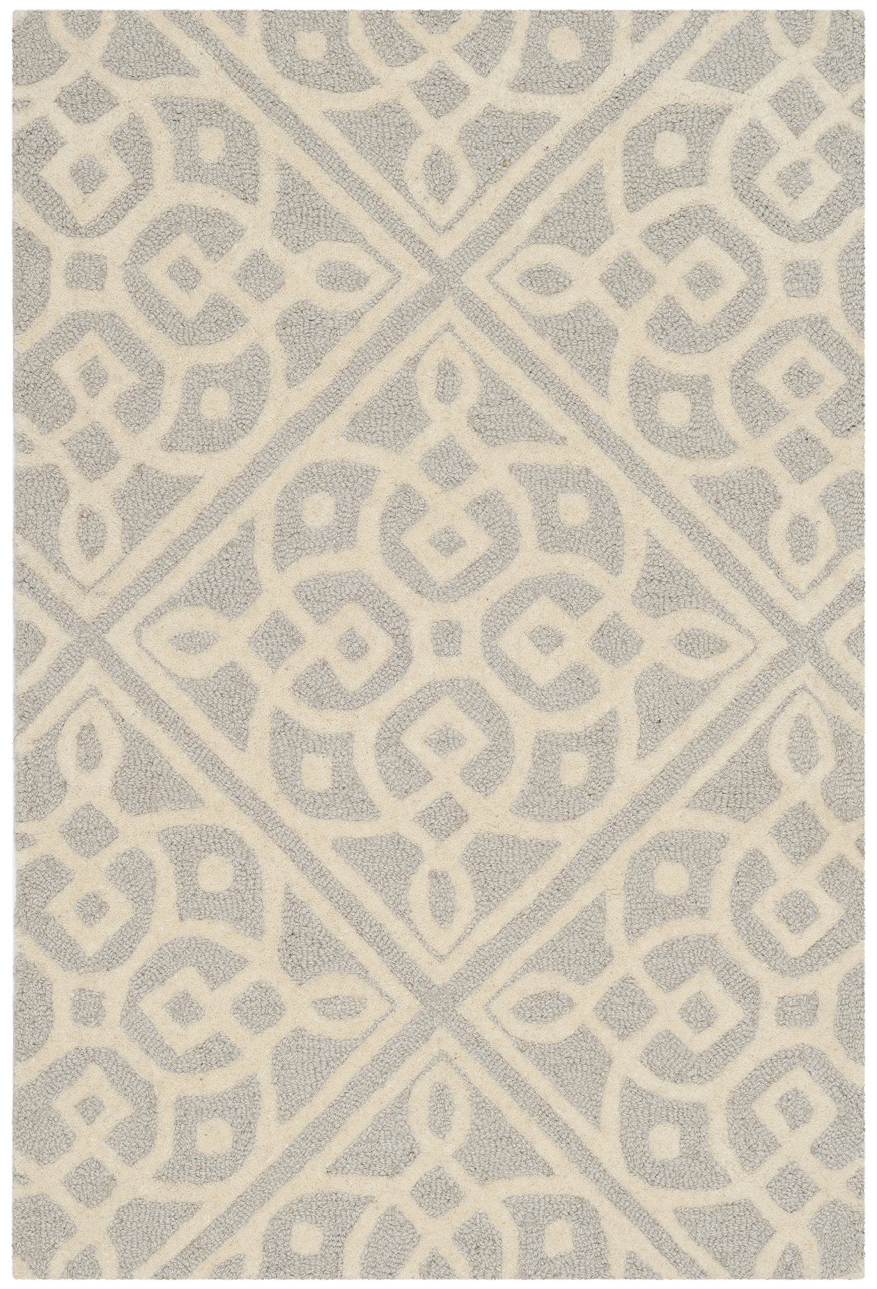SAFAVIEH Cambridge Collection Accent Rug - 2' x 3', Light Grey & Ivory, Handmade Trellis Wool, Ideal for High Traffic Areas in Entryway, Living Room,