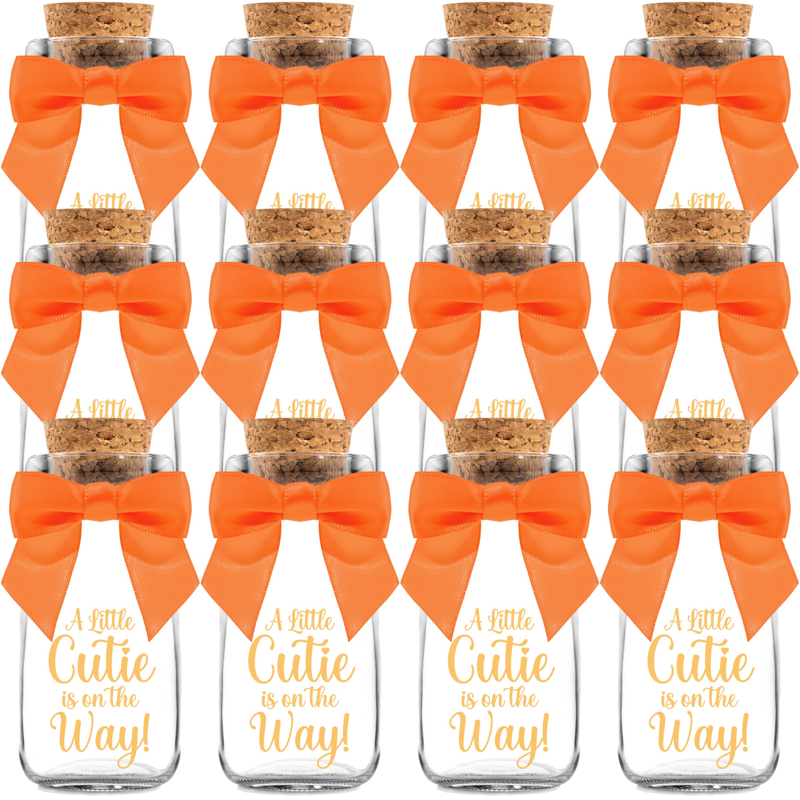 12 Pack Little Cutie Glass Bottles - Vintage Baby Shower Favors for Guests