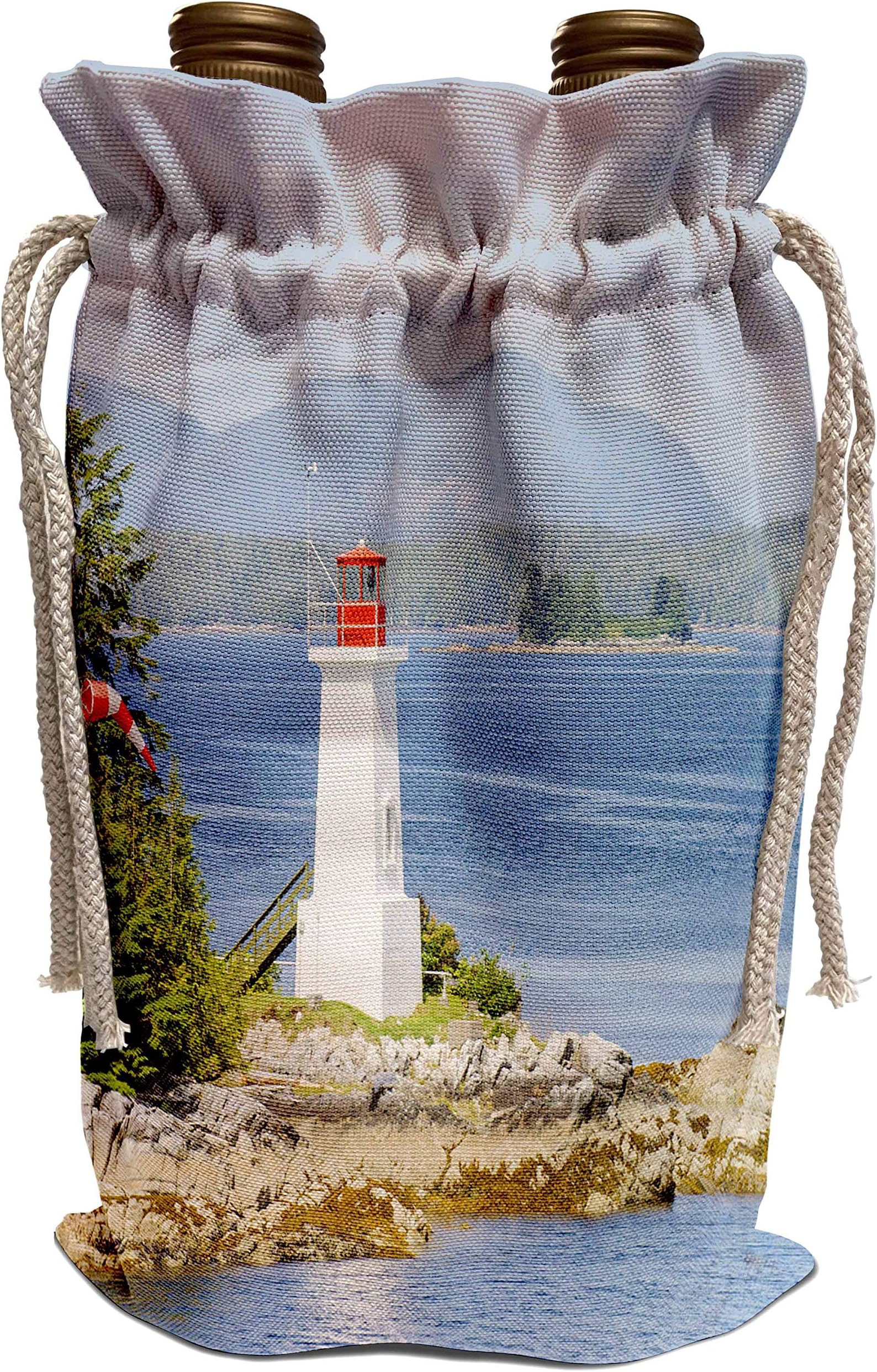 3dRoseDanita Delimont - Lighthouses - Dryad Point Lightstation, Bella Bella, British Columbia, Canada. - Wine Bag (wbg_207930_1)