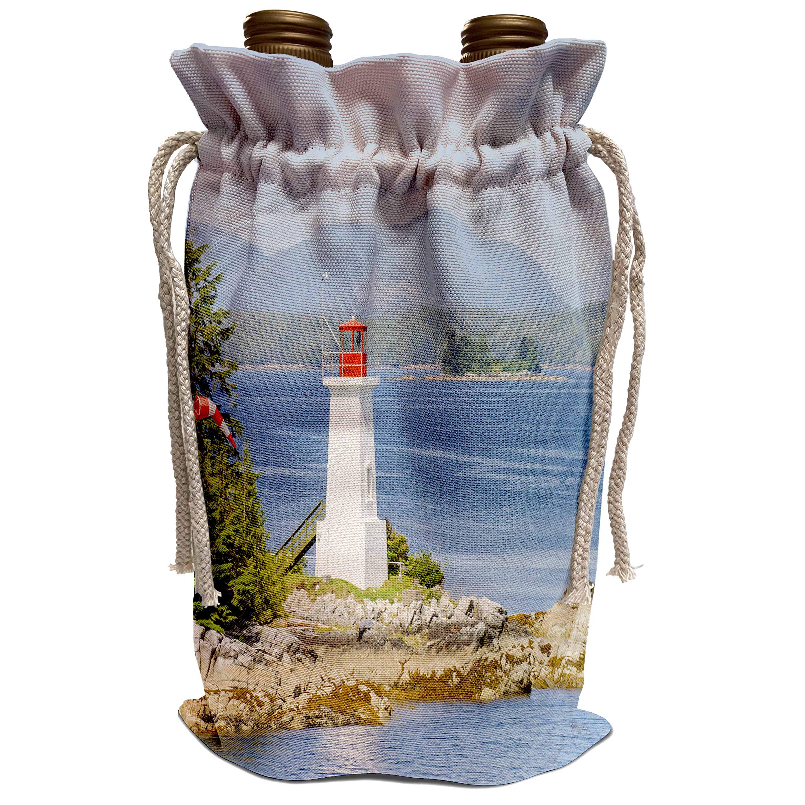 3dRoseDanita Delimont - Lighthouses - Dryad Point Lightstation, Bella Bella, British Columbia, Canada. - Wine Bag (wbg_207930_1)