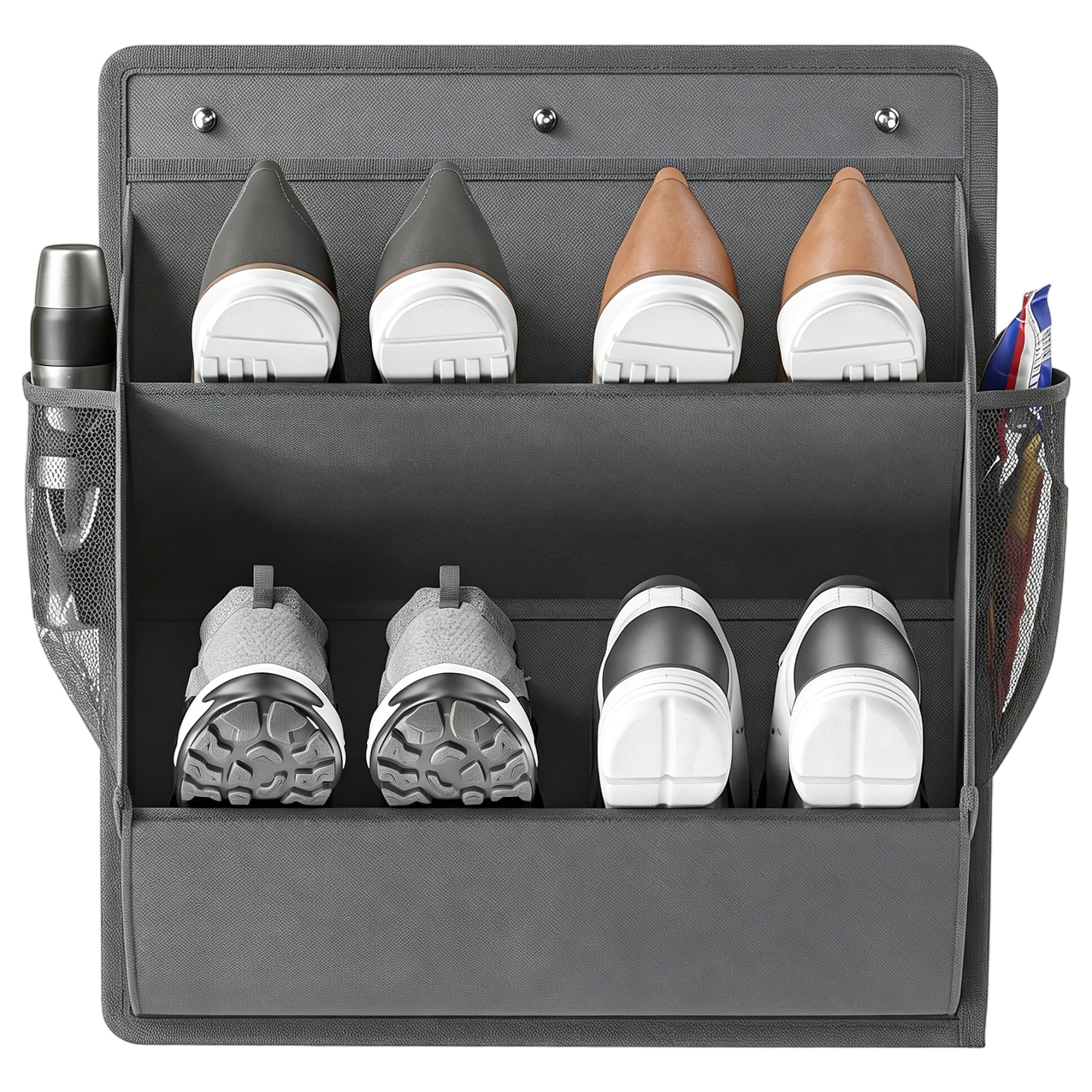 Sjfbebsy Wall Mounted Shoe Rack, Portable Hanging Shoe Storage Organizer with Sticky Adhesive for Rvs, Boots & Footwear, Gray - Rack for Wall