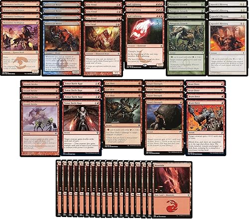 Miniatura 1 de Elite Mono Red Aggro Deck  Monastery Swiftspear  Modern Legal  Hecho a medida  Magic The Gathering  MTG  60 cartas
