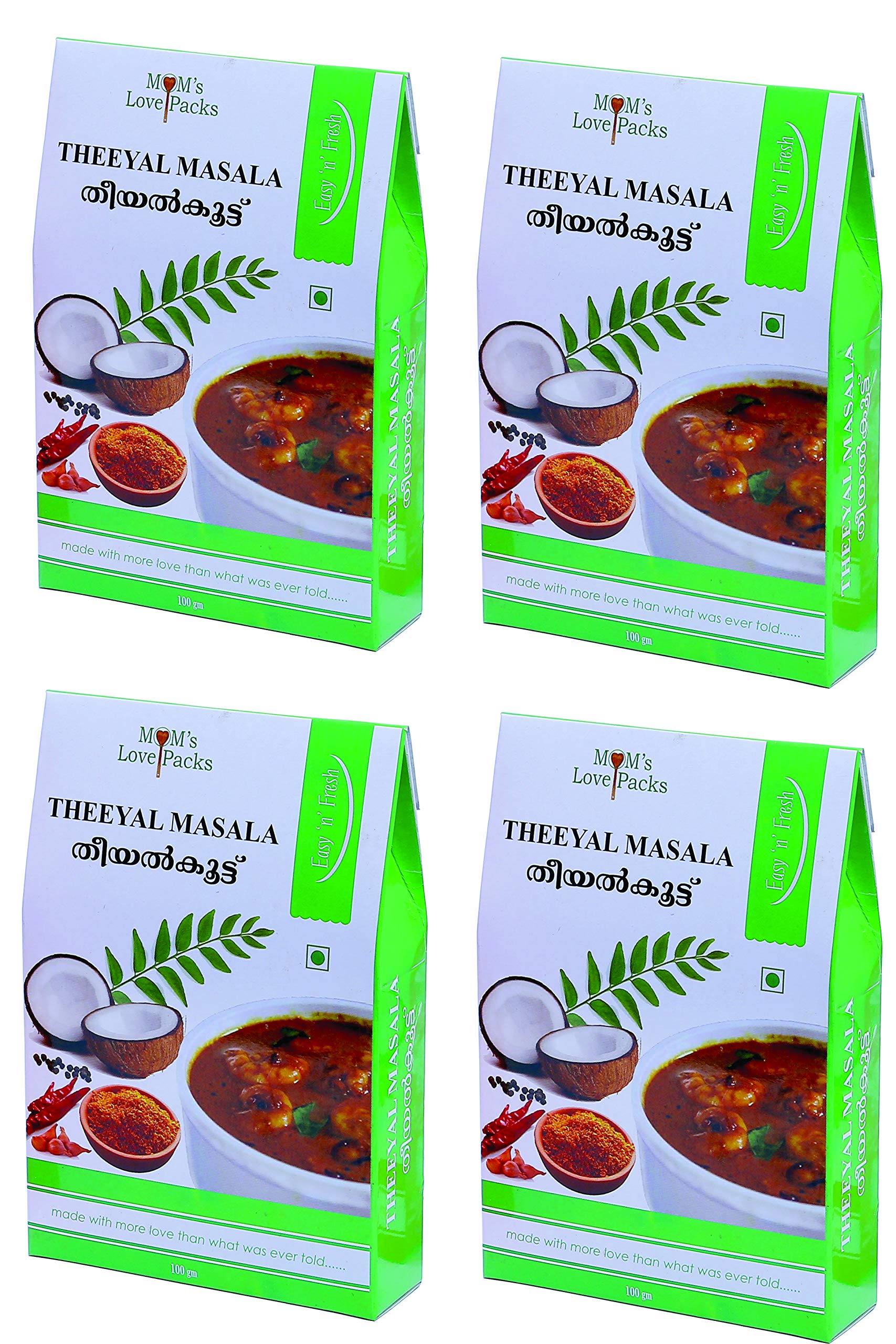 Moms Love Packs Vegetarian Roasted Coconut Masala 100gm | for Prawns, Chana, Vegetable - (Pack of 4) (B08G8N968L) Amazon Price History, Amazon Price Tracker