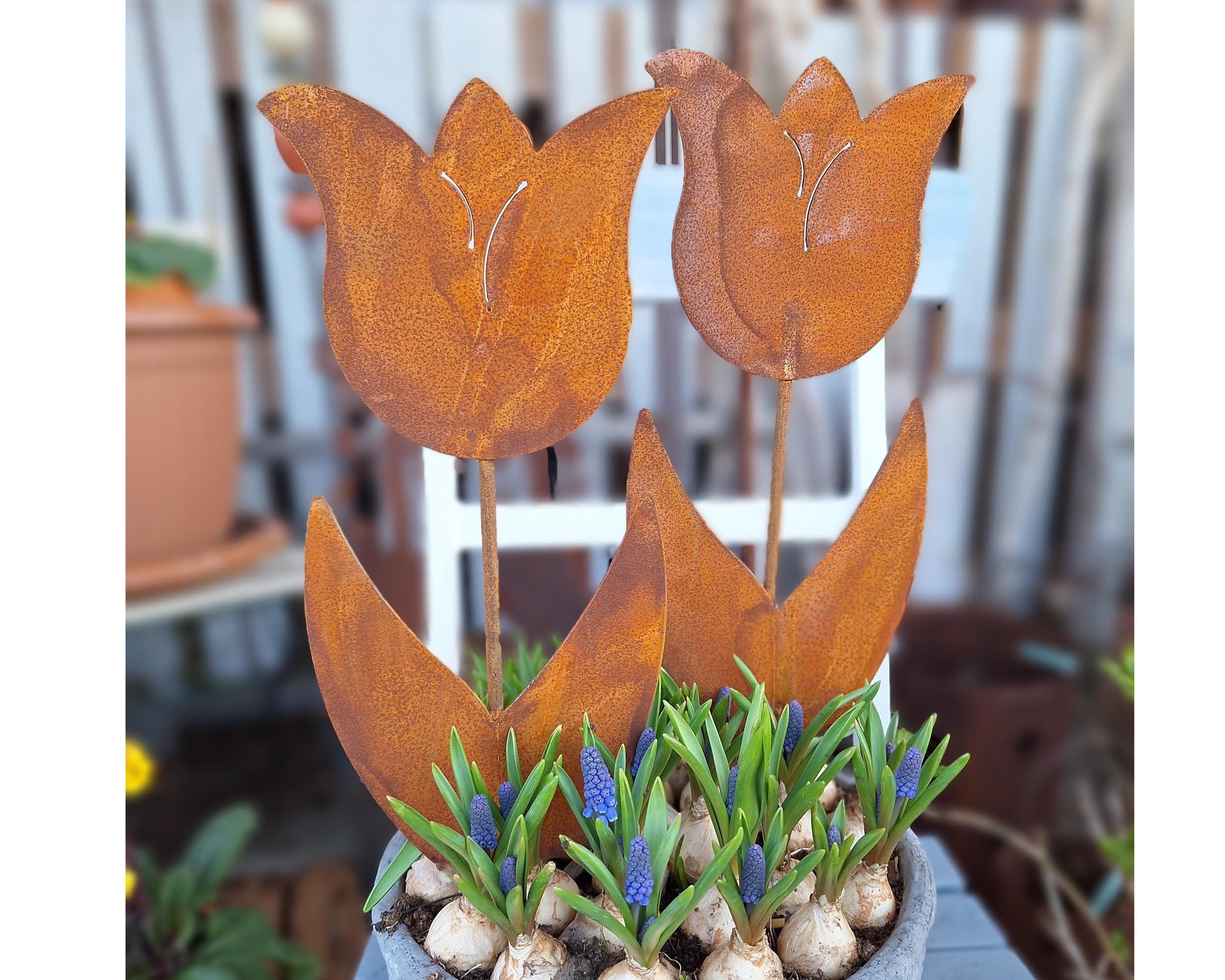 Roest Patina Decoratie Bornhöft Tuinstekers Set Van 2 Varenbladen - Metaal Met Roestpatina, Voor In De Tuin Of Binnen Als Decoratie Set Van 2 Stekers