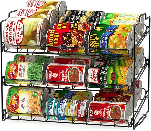 Deco Brothers Stackable can Rack Organizer Holds Up to 36 Cans, Black
