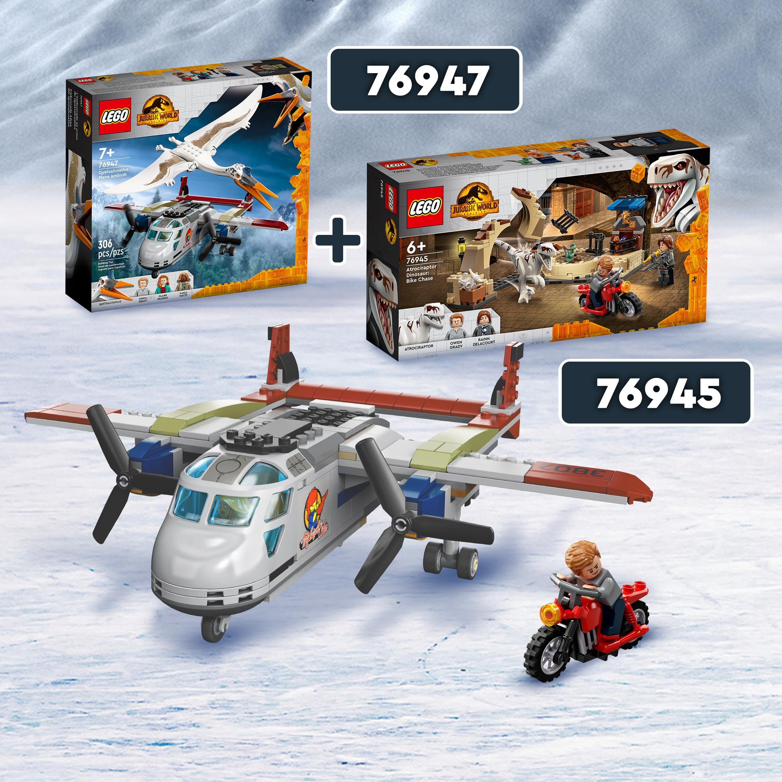 LEGO 76947 Jurassic World 76947 Kecalkoatl: zasadzka z samolotem — ciekawy zestaw dla dzieci w wieku od siedmiu lat (306 elementy)