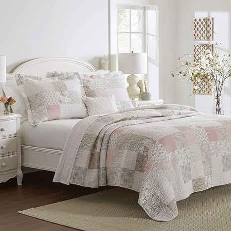Laura Ashley Home Colección Celina Patchwork | Juego de edredón – 100%  algodón, Reversible, Ligero y Transpirable, Prelavado para Mayor suavidad,  Individual, Rosa/Salvia : Amazon.com.mx: Hogar y Cocina