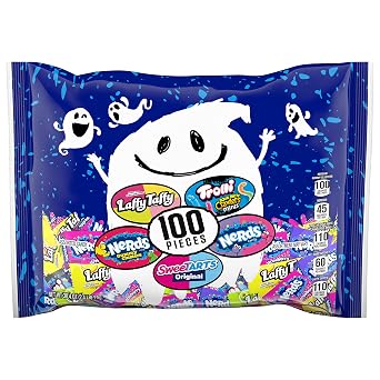 SweeTARTS Assorted Halloween Trick or Treat Candy, Ghost Goodies, 100ct Bag