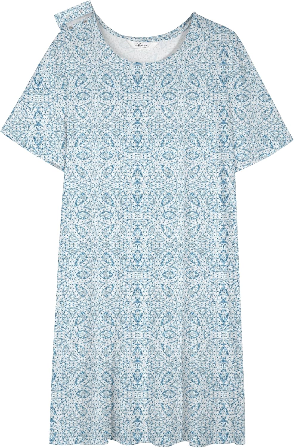 AVIIER 100% Cotton Hospital Gowns for Women Open Back Tear Away Post Shoulder Surgery Dress Adaptive Clothing Nightgowns