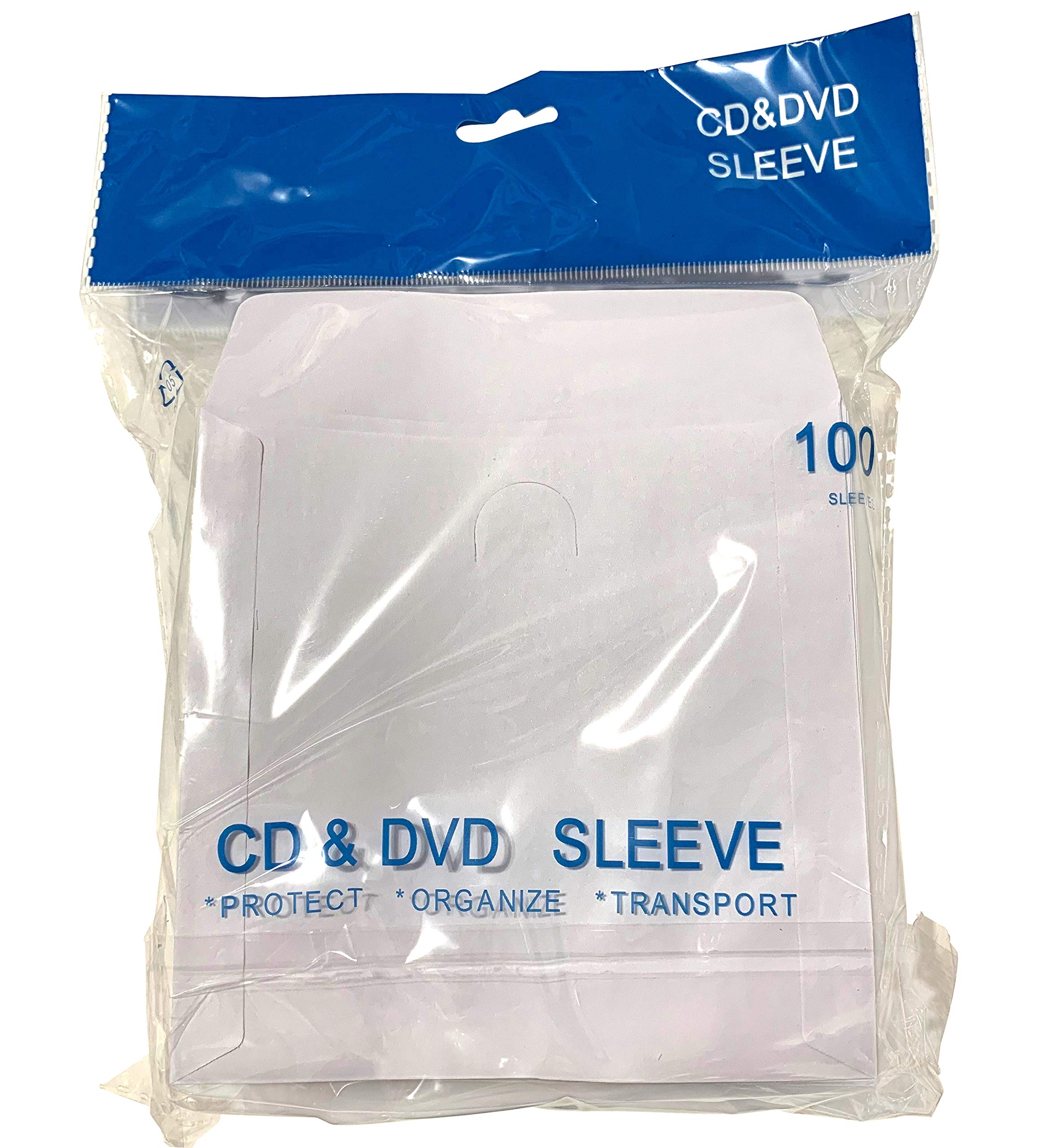 USDISC Papierhüllen, 100 g, Fenster, Klappe, Weiß 1000 Sleeves weiß