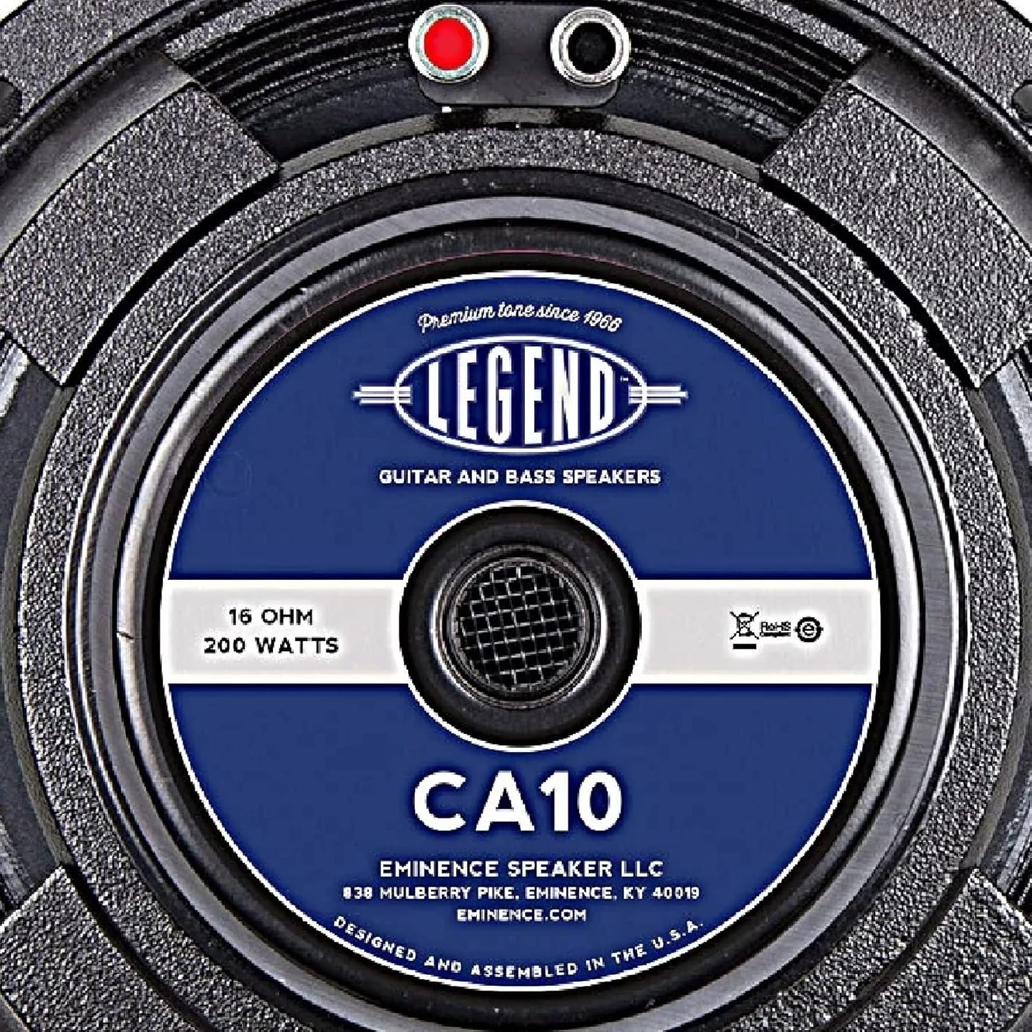 Eminence Legend CA10-8 10" Bass Guitar Speaker, 200 Watts at 8 Ohms, Black