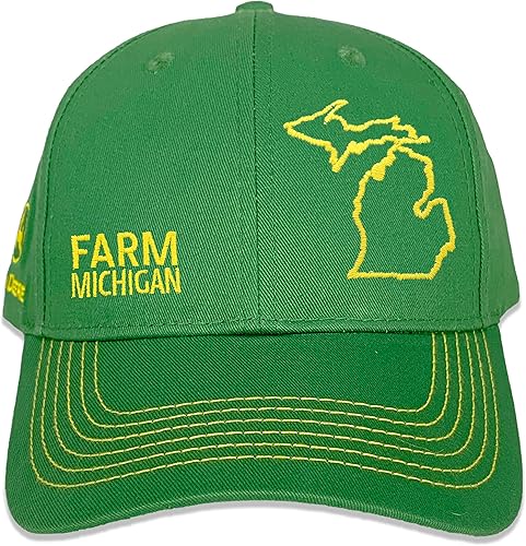 John Deere Sombrero completo de sarga Farm State Pride - verde y amarillo, Amarillo, verde